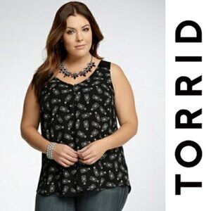 FLAWED Torrid | Black "Poison Bottle" Sleeveless Blouse | Size 0